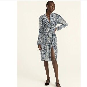 Elegant Blue Paisley Women's Dress